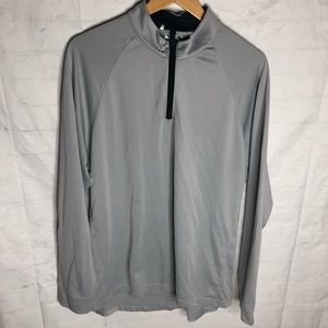 Adidas Climalite Mens 1/4 Zip Long Sleeve Pullover Base Layer Gray Size Large